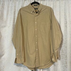 Lyle & Scott Scotland 100% Cotton‎ Yellow Long Sleeve Button Down Shirt Men's XL